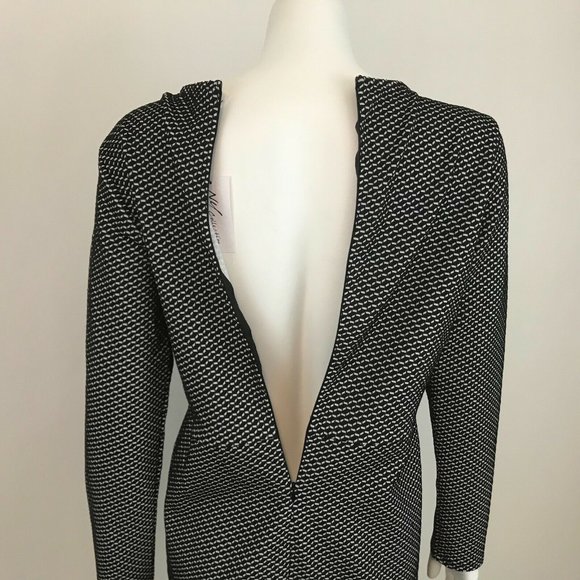 NY Collection Black White Faux Wrap Dress PM - Picture 4 of 7